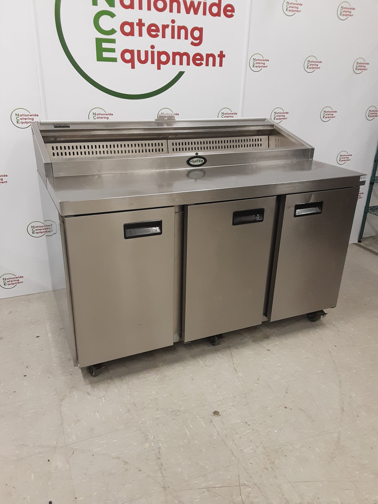 Foster Three Door Pizza/Saladette Prep Counter Fridge, Model-FPS1/3HR (NCE6103)