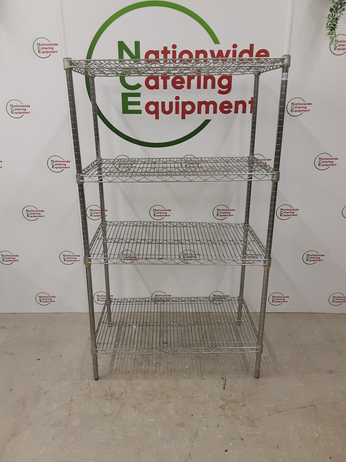 Four Tier Galvanised Wire Shelving Unit, 90X53cm (NCE6128)