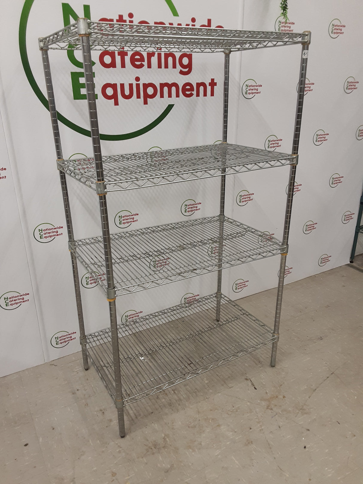 Four Tier Galvanised Wire Shelving Unit, 90X53cm (NCE6128)