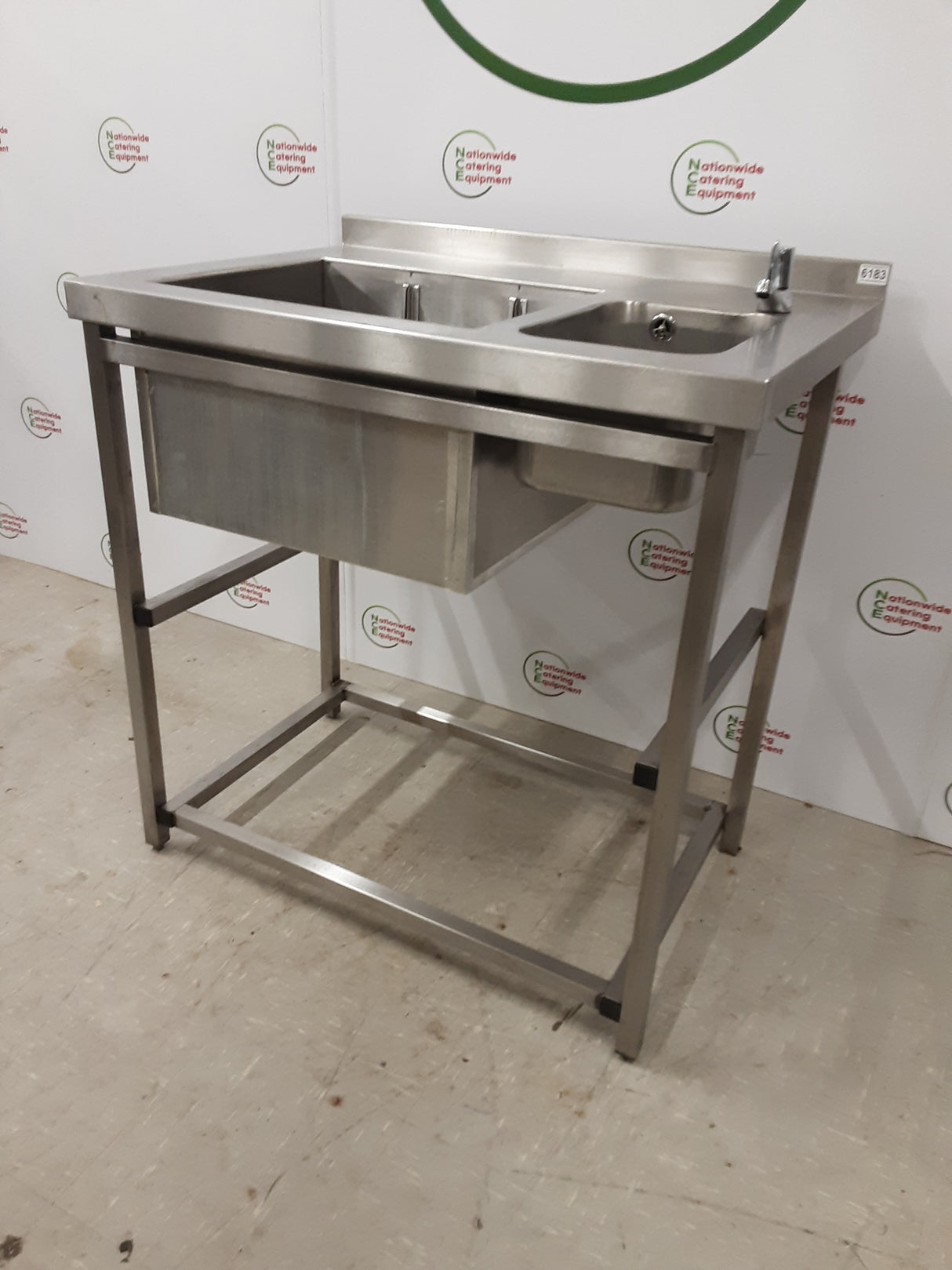 Stainless Steel Double Basin Cocktail Sink (NCE6183)