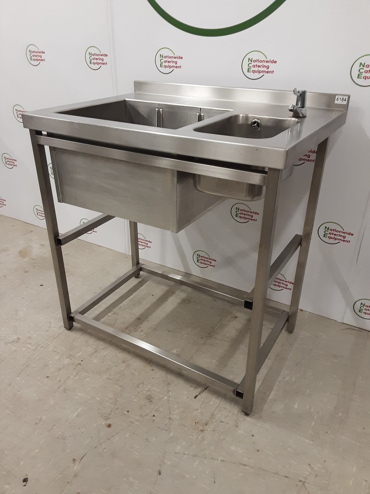 Stainless Steel Double Basin Cocktail Sink (NCE6184)