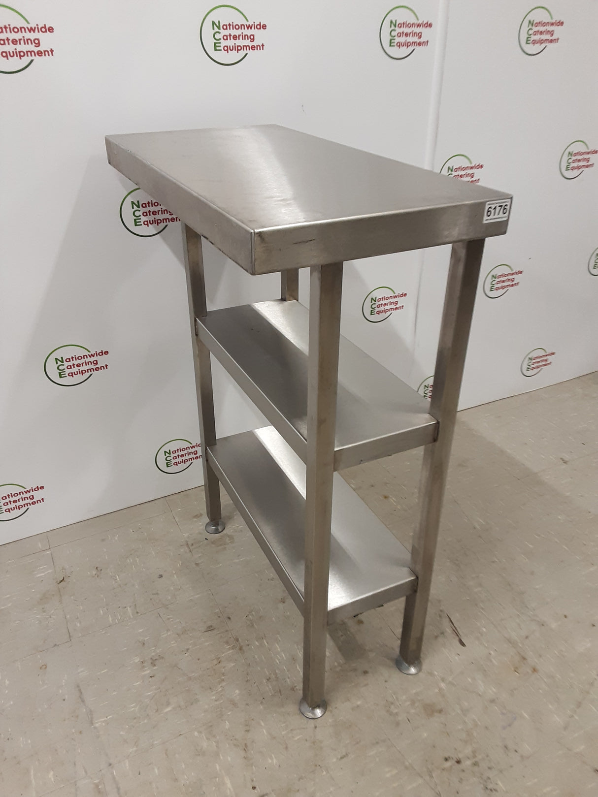 Stainless Steel Filler Table With Two Lower Shelves 35x70cm (NCE6176)