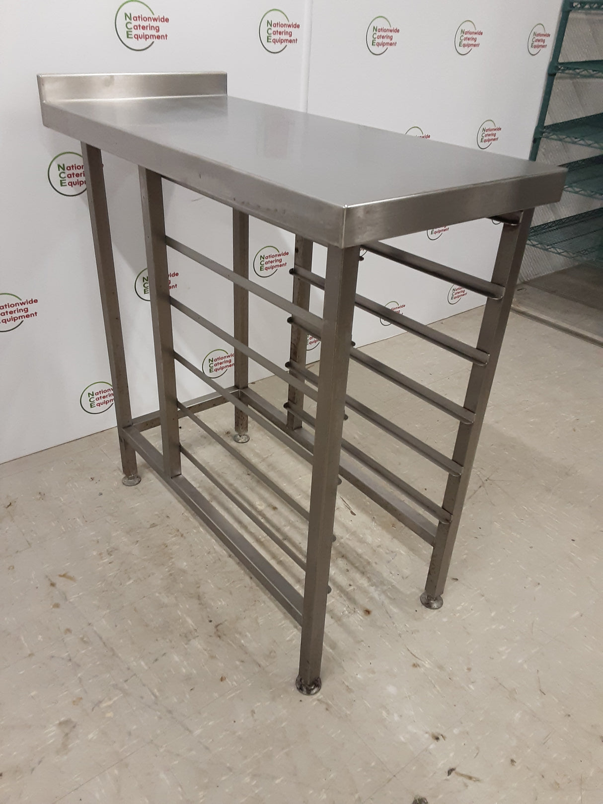 Stainless Steel Filler Table With GN Racking Beneath 45x95cm (NCE6179)