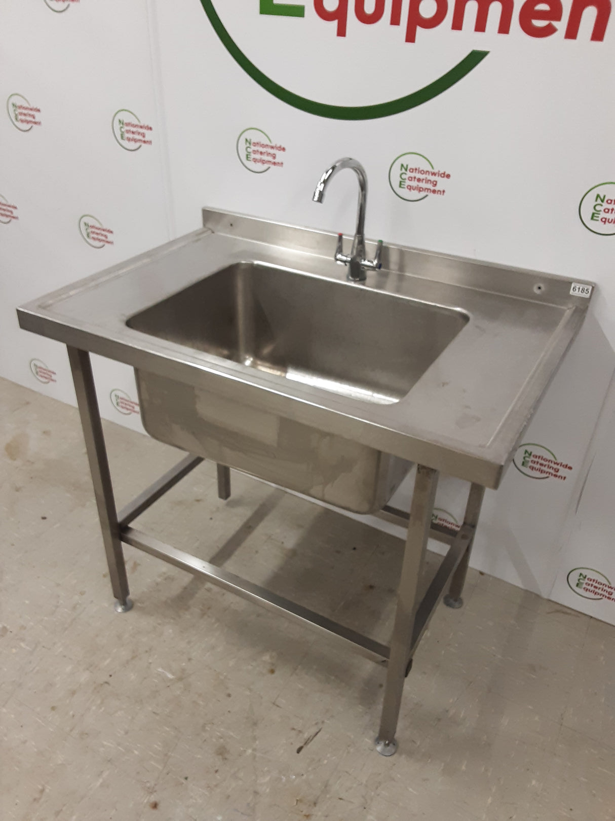 Stainless Steel Single Sink, 100cm, New Mixer Tap (NCE6185)