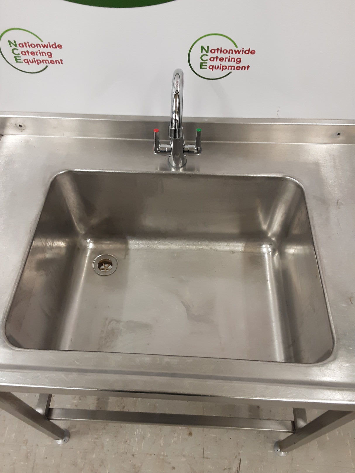Stainless Steel Single Sink, 100cm, New Mixer Tap (NCE6185)