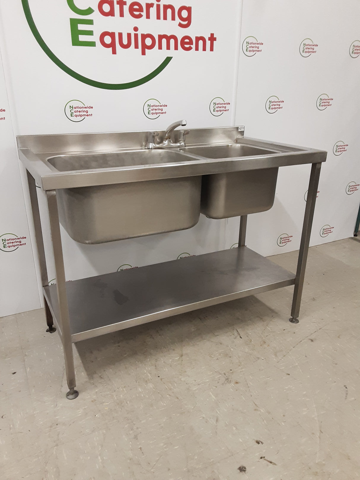 Stainless Steel Double Sink, No Drainer, 125cm (NCE6211)