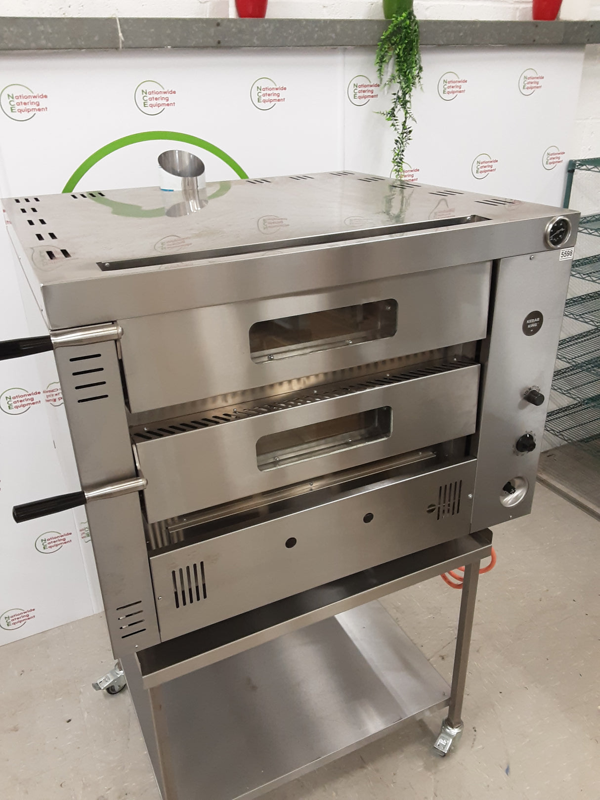 Kebab-King, By Caterbake Un-Used/New Twin Deck Pizza Oven On Stand - LPG (NCE5598)