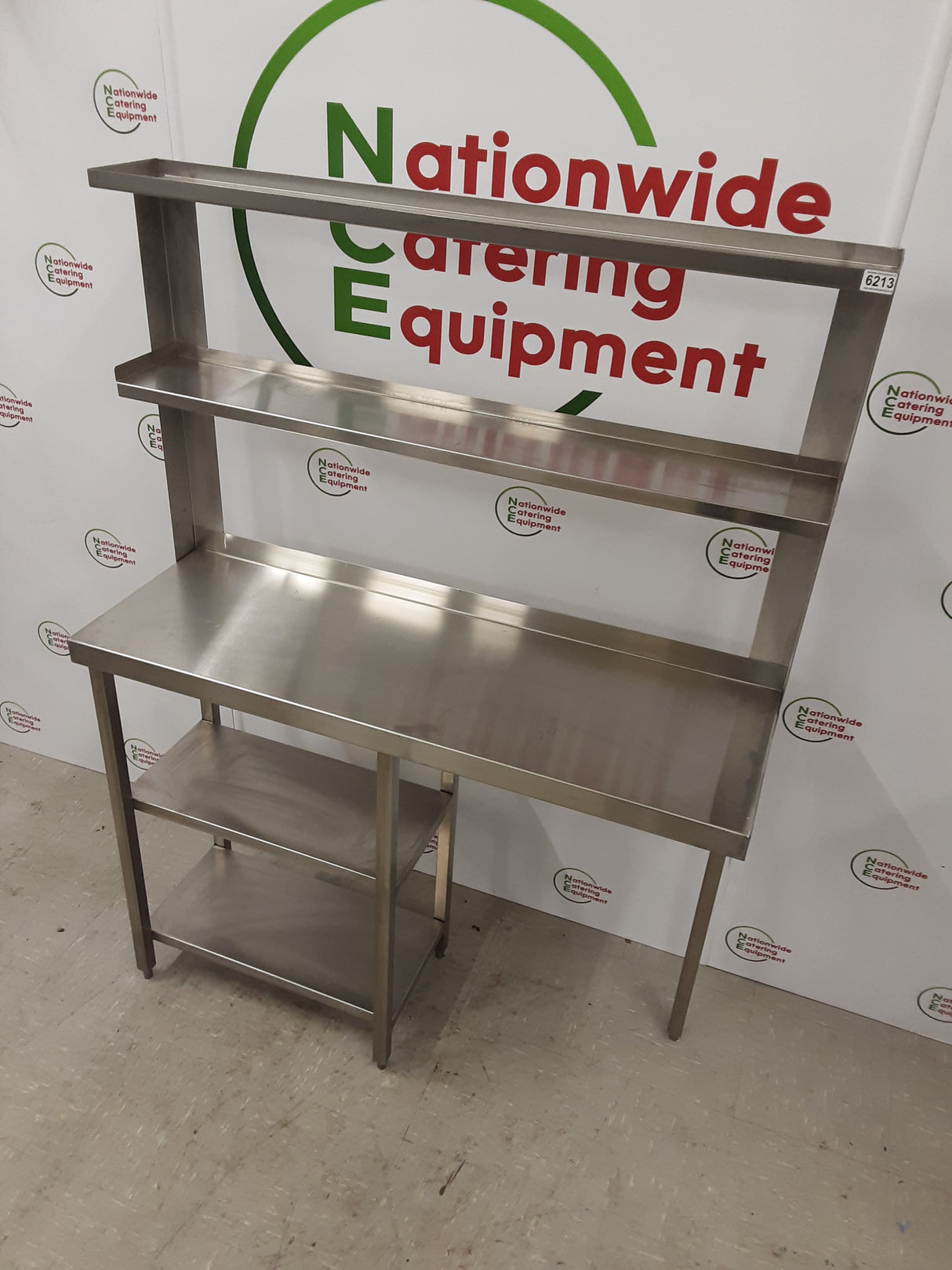 Stainless Steel Table With Shelves Above & Beneath 120x40cm (NCE6213)