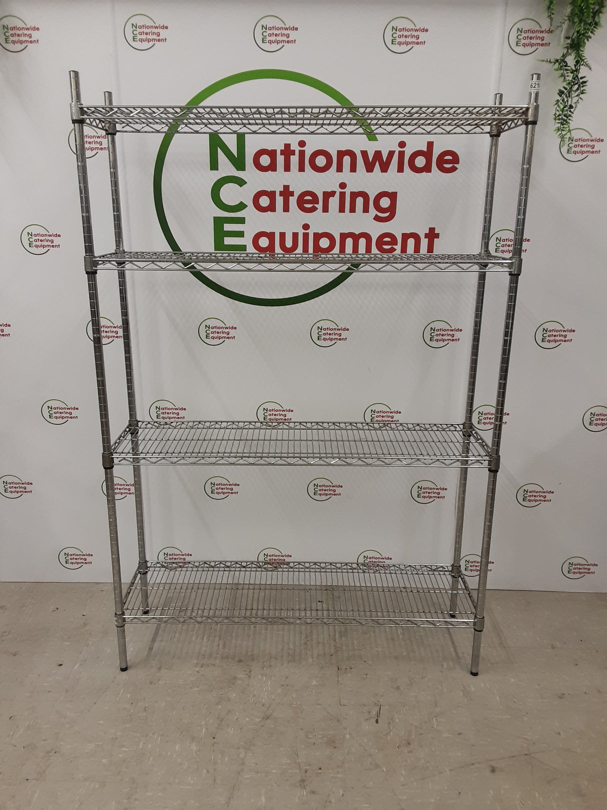 Wire Shelving Unit, Four Tier, 122x36cm (NCE6216)