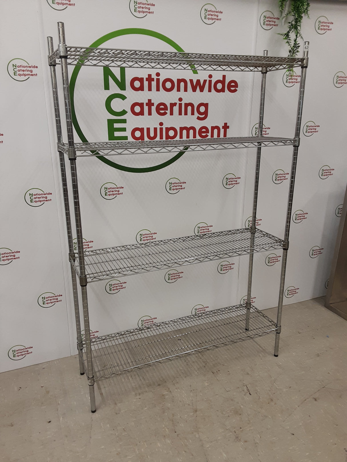 Wire Shelving Unit, Four Tier, 122x36cm (NCE6216)