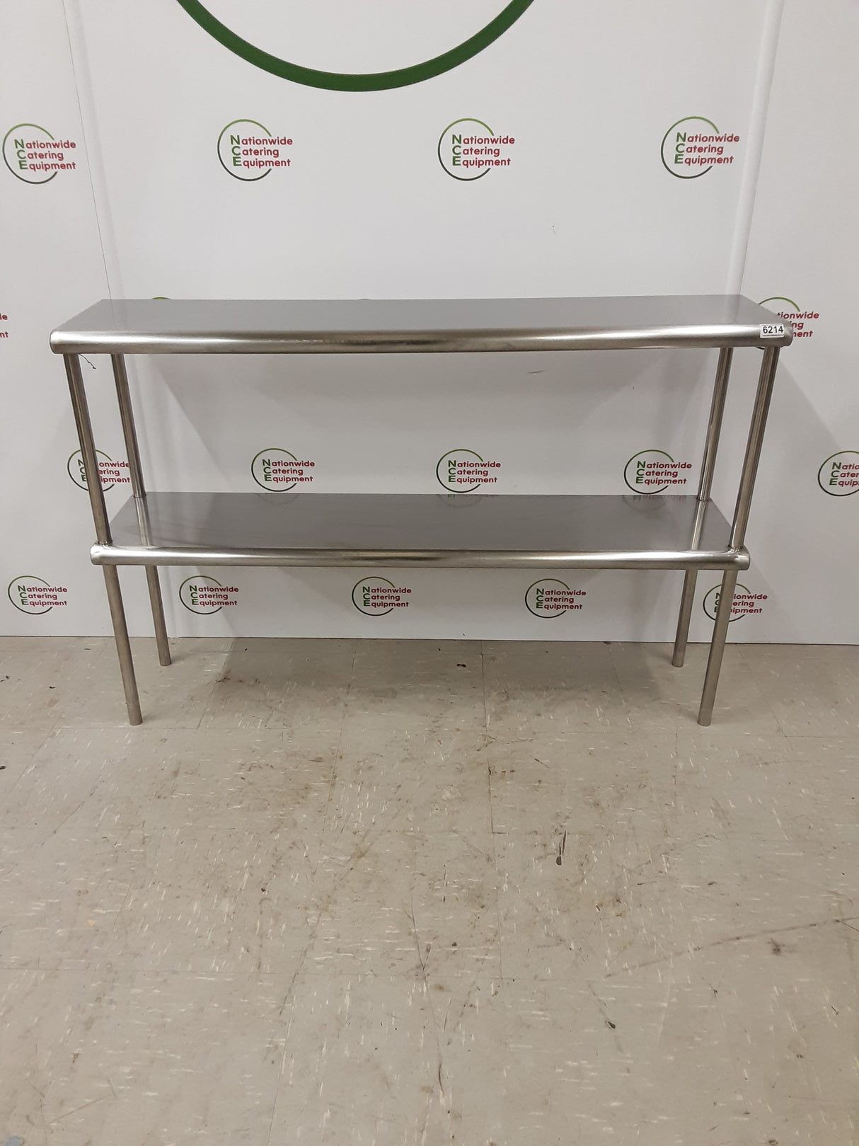 Stainless Steel Tabletop Two Tier Shelving Unit 122x30cm (NCE6214)