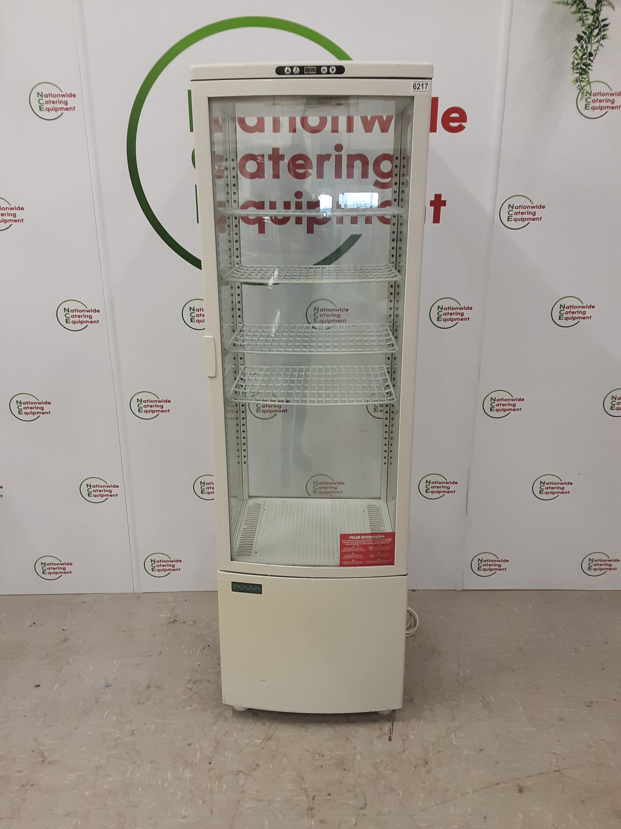 Polar White Floor Standing Uprght Display Fridge, Model- CB509 (NCE6217)