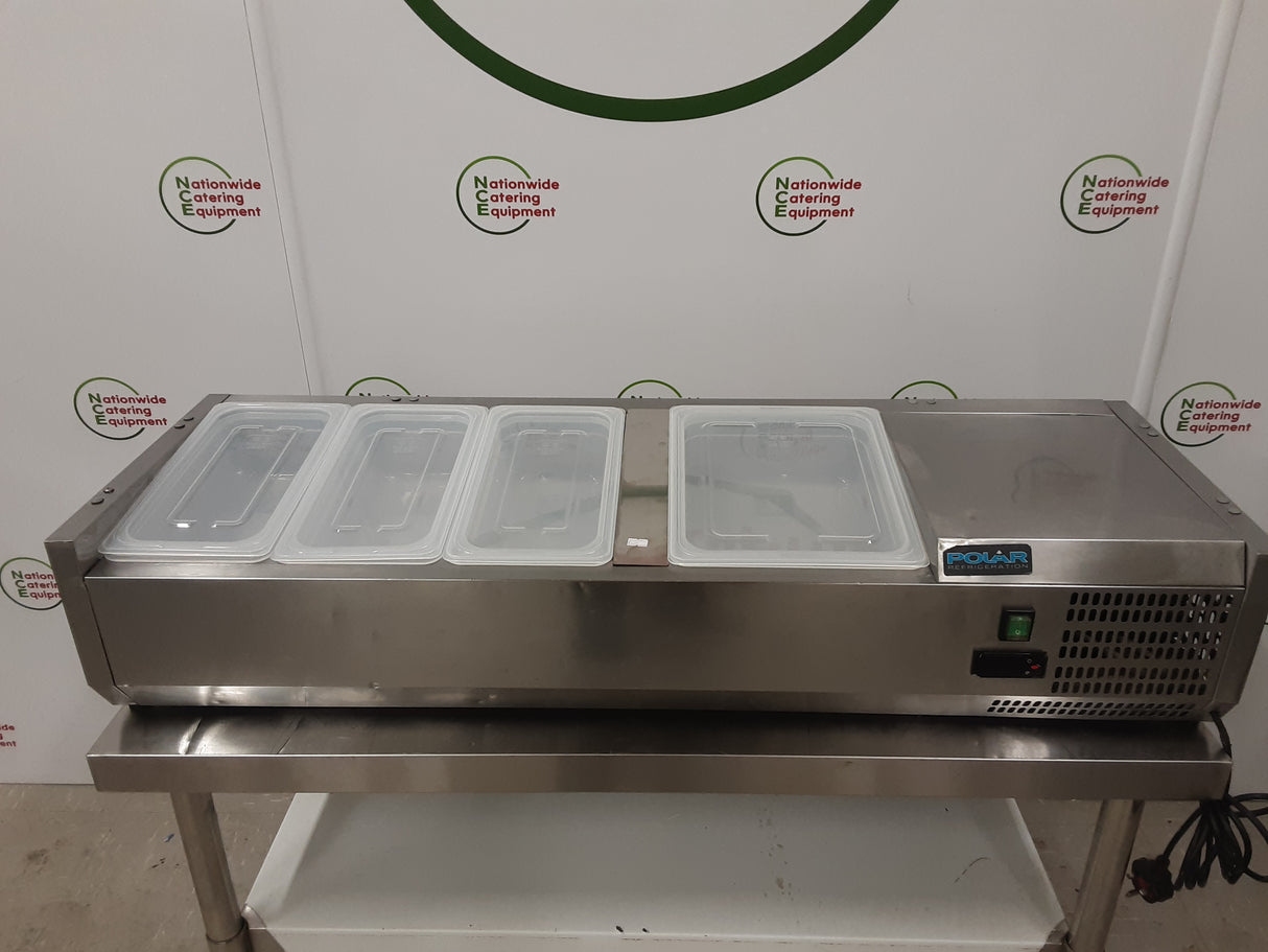 Polar Tabletop Toppings Fridge, 120cm, Gastronorm Containers Included, Model- GD875 (NCE6345)