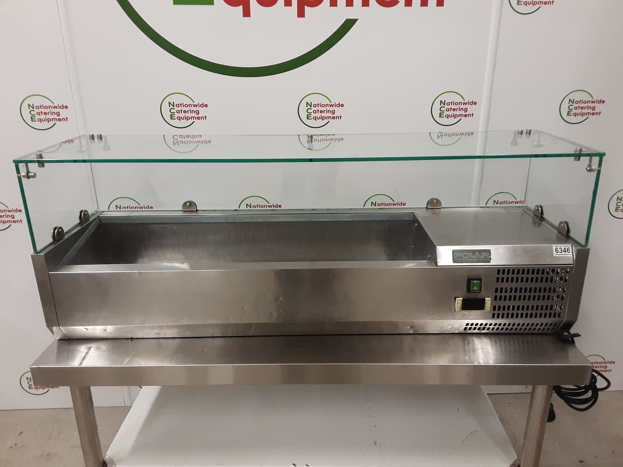 Polar 120cm Tabletop Toppings Fridge With Glass Surround & Containers, Model- G608 (NCE6346)
