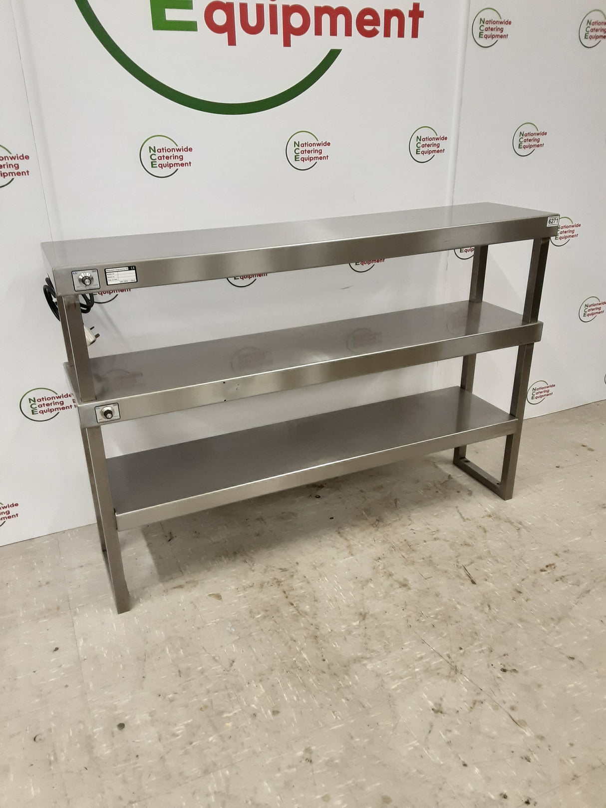 Stainless Steel Three Tier (Two Tiers Heated) Tabletop Gantry, 130cm, 13amp (NCE6271)
