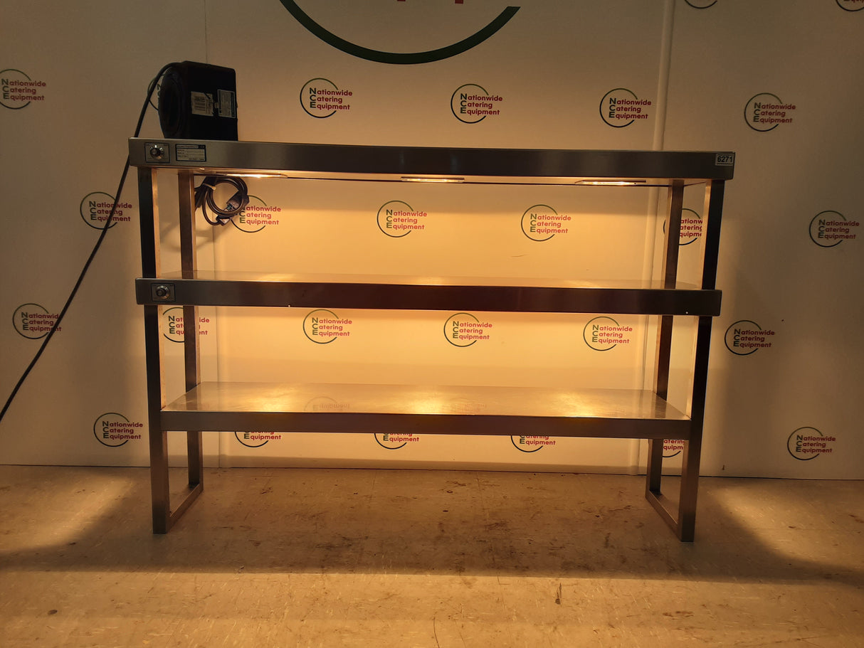 Stainless Steel Three Tier (Two Tiers Heated) Tabletop Gantry, 130cm, 13amp (NCE6271)