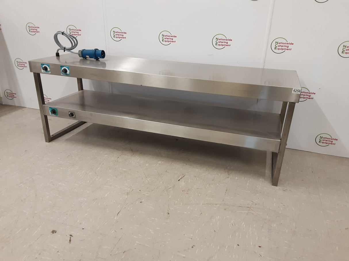 Stainless Steel Tabletop Two Tier Heated Gantry, 1ph/32amp, 170x50cm (NCE6258)