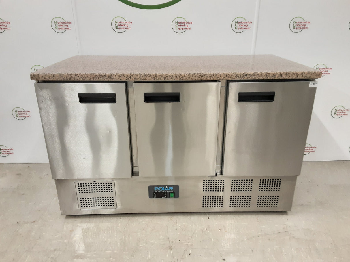 Polar G-Series Three Door Counter Fridge Wtih Granite Worktop (NCE6395)