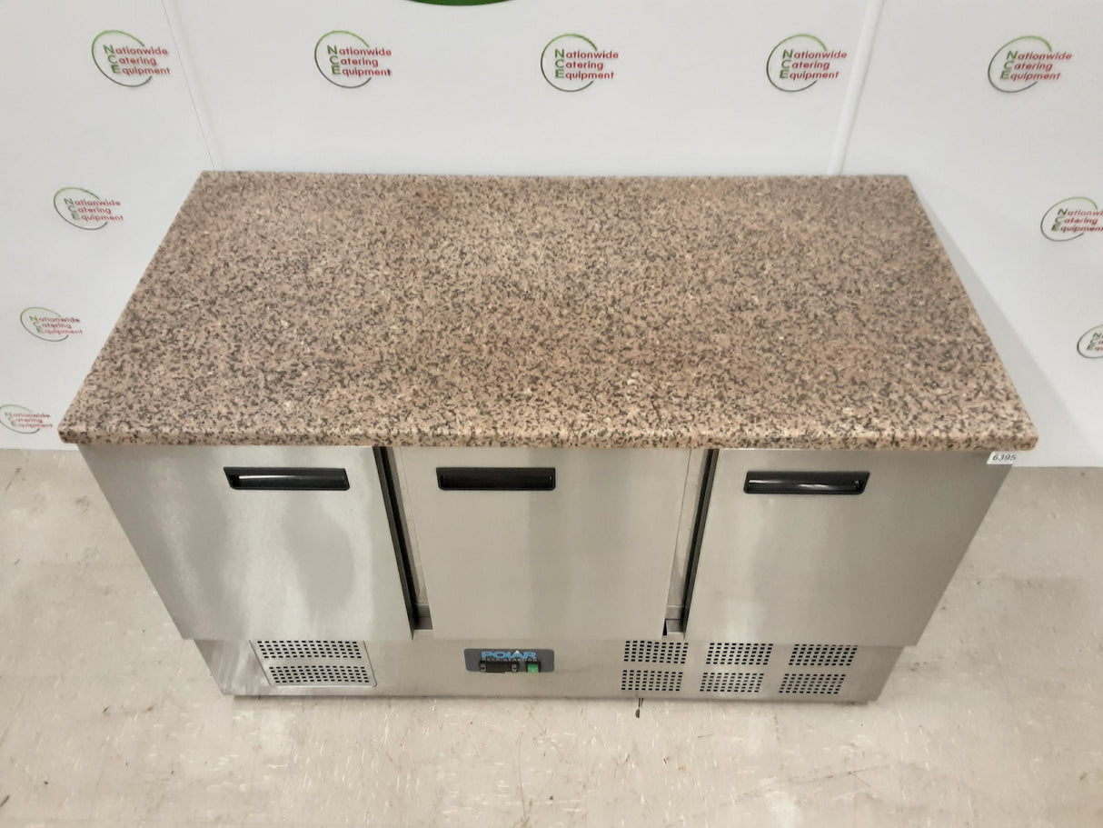 Polar G-Series Three Door Counter Fridge Wtih Granite Worktop (NCE6395)