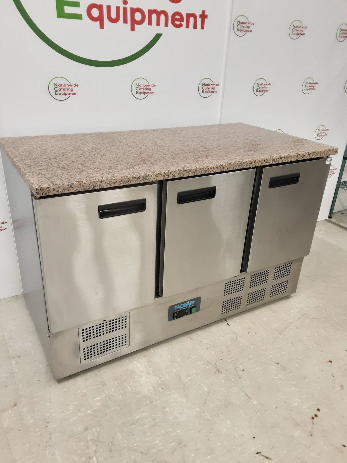 Polar G-Series Three Door Counter Fridge Wtih Granite Worktop (NCE6395)