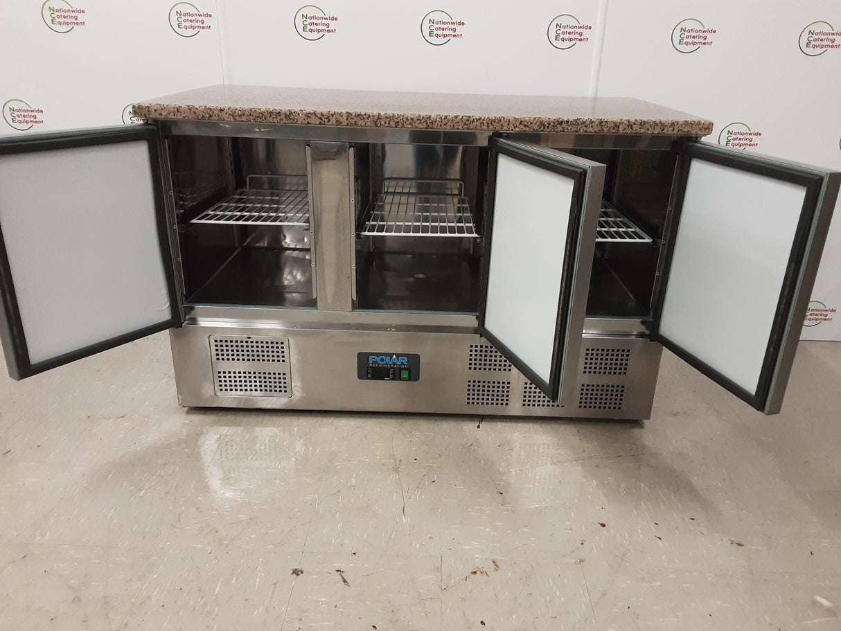 Polar G-Series Three Door Counter Fridge Wtih Granite Worktop (NCE6395)