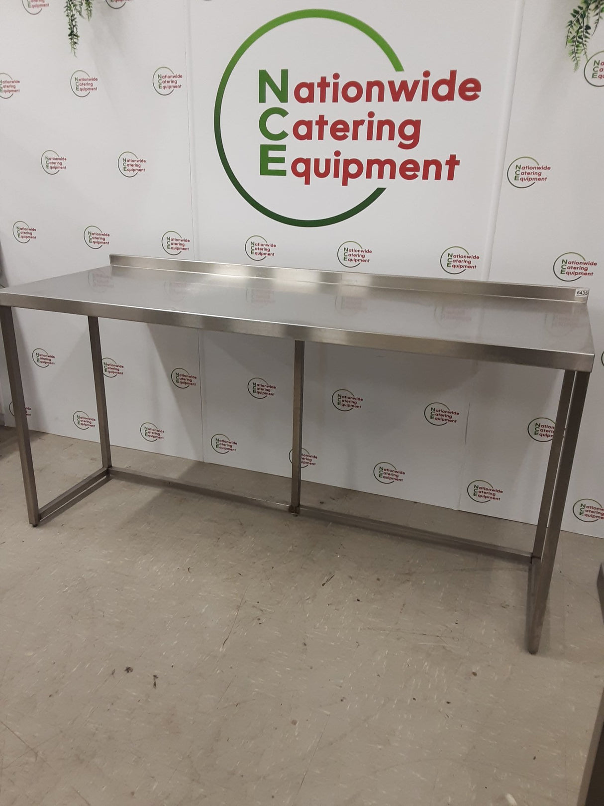 Stainless Steel Table With Appliance Space 195x70cm (NCE6435)