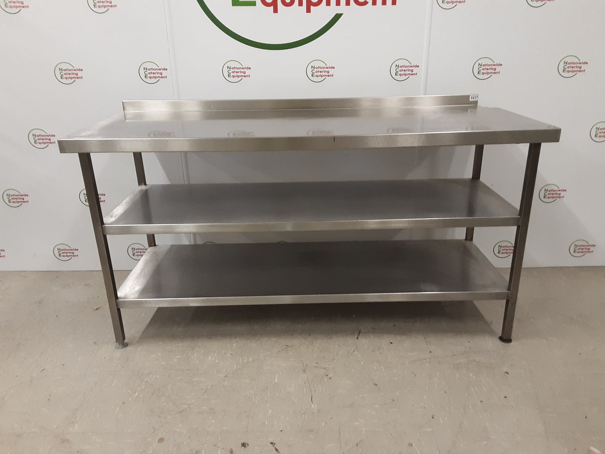 Stainless Steel Table With Two Lower Shelves 175x70cm (NCE6437)