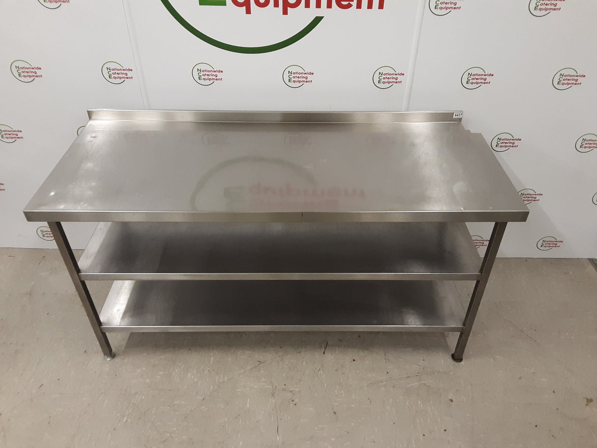 Stainless Steel Table With Two Lower Shelves 175x70cm (NCE6437)