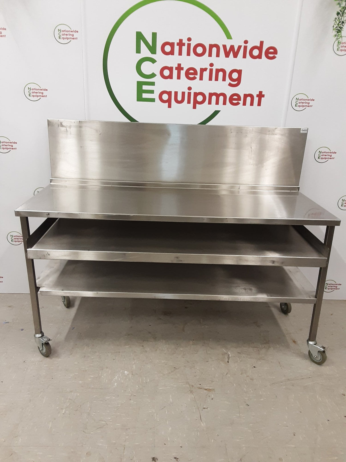 Stainless Steel Folding/Collapsible Table On Wheels, 157x64cm (NCE6466)