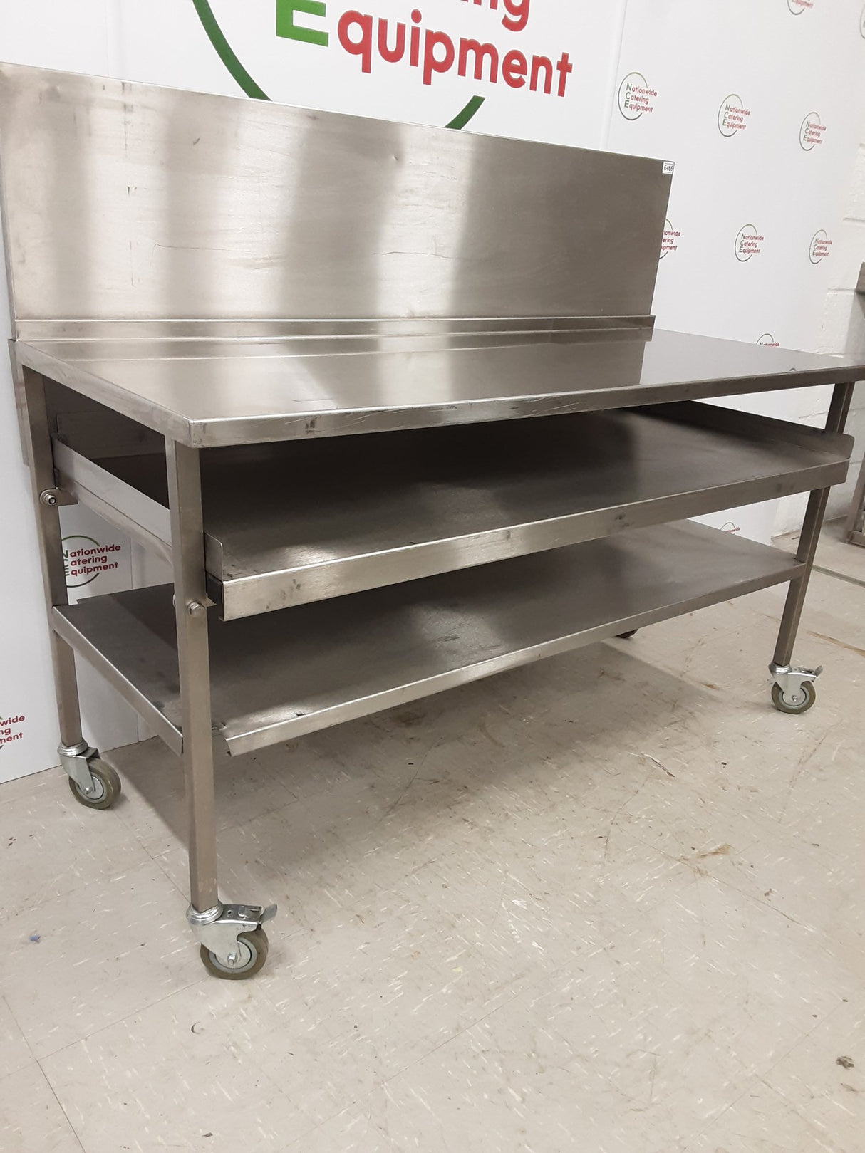 Stainless Steel Folding/Collapsible Table On Wheels, 157x64cm (NCE6466)