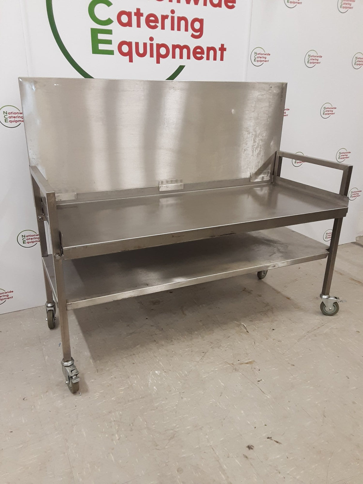Stainless Steel Folding/Collapsible Mobile Equipment Stand/Low Table 146x64cm (NCE6467)