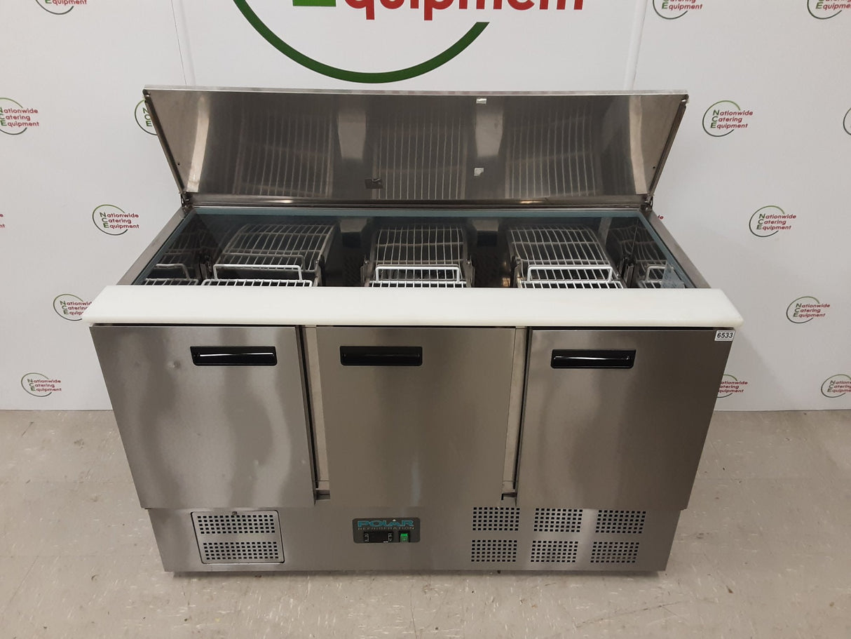 Polar G-Series Three Door Saladette Counter Fridge, Model- G607 (NCE6533)
