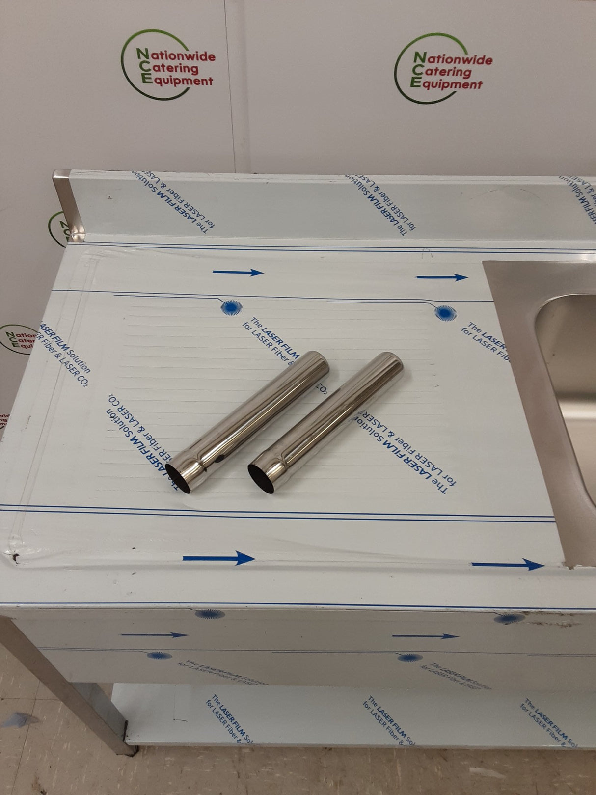 Hamoki Stainless Steel Double Sink With Left Hand Drainer & Mixer Tap, 180x60cm, Model- STSK-166L (NCE6556)