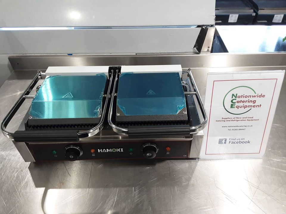 Hamoki Double Ribbed Panini/Contact Grill (NCE4166)