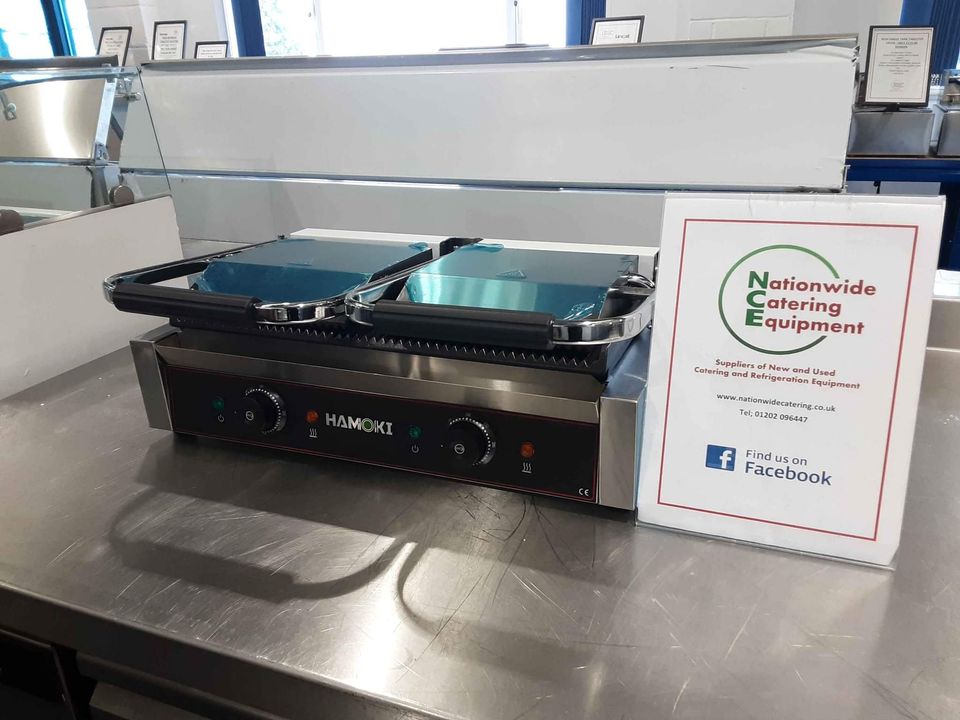 Hamoki Double Ribbed Panini/Contact Grill (NCE4166)