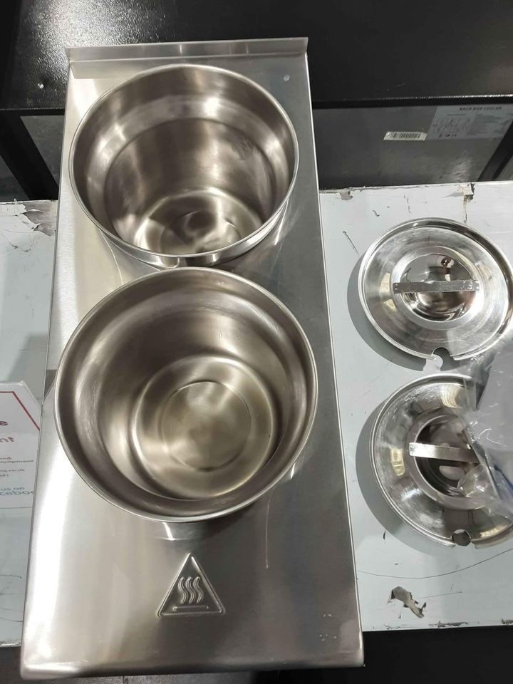 Hamoki Two 4L Round Pot Wet Bain Marie, 13amp Electric with Drain Tap, Model- BM-4X2 (NCE4283)