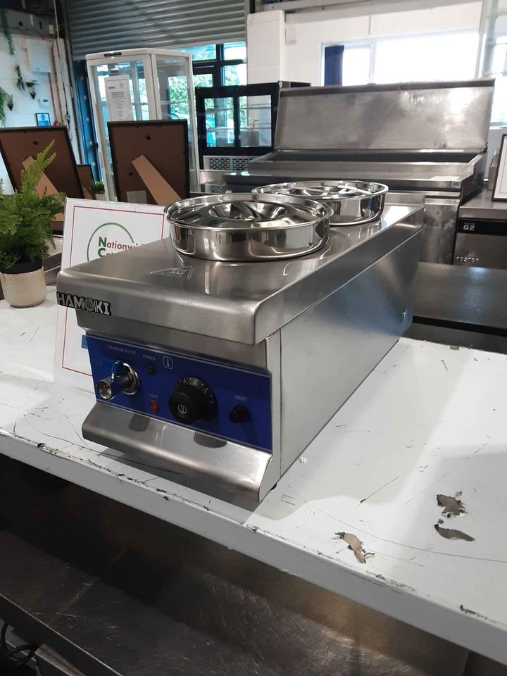 Hamoki Two 4L Round Pot Wet Bain Marie, 13amp Electric with Drain Tap, Model- BM-4X2 (NCE4283)