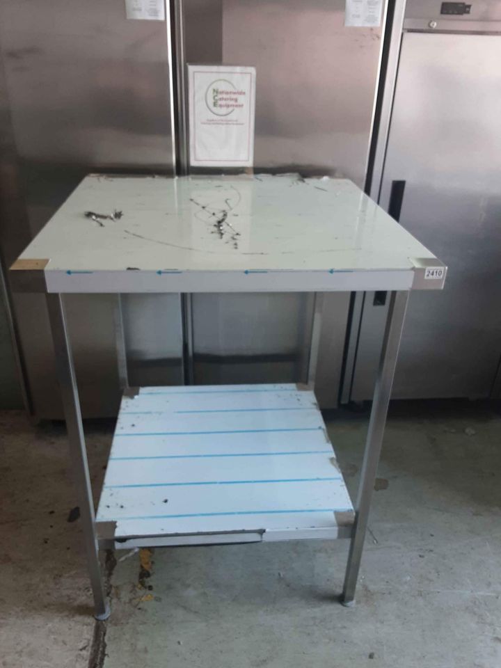 Stainless Steel High Square Table, NEW, 90cm (NCE2410)