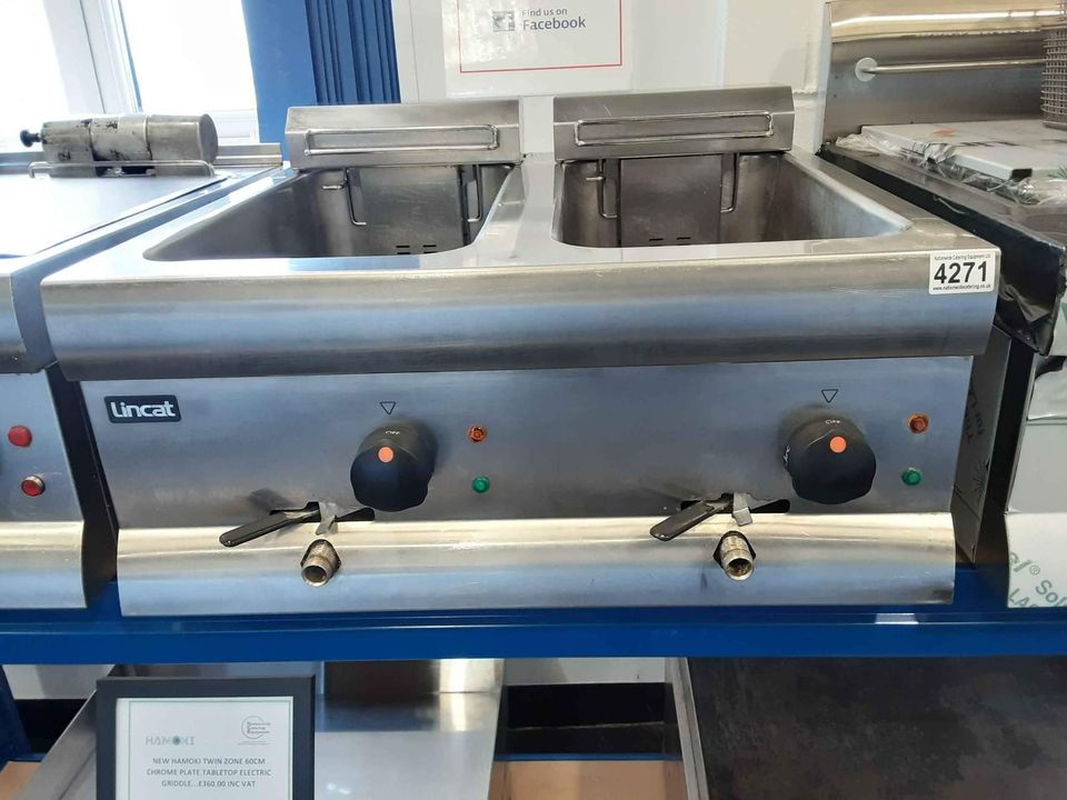 Lincat Tabletop Electric Fryer, Twin Tank, 32amp Three Phase, Model- DF618