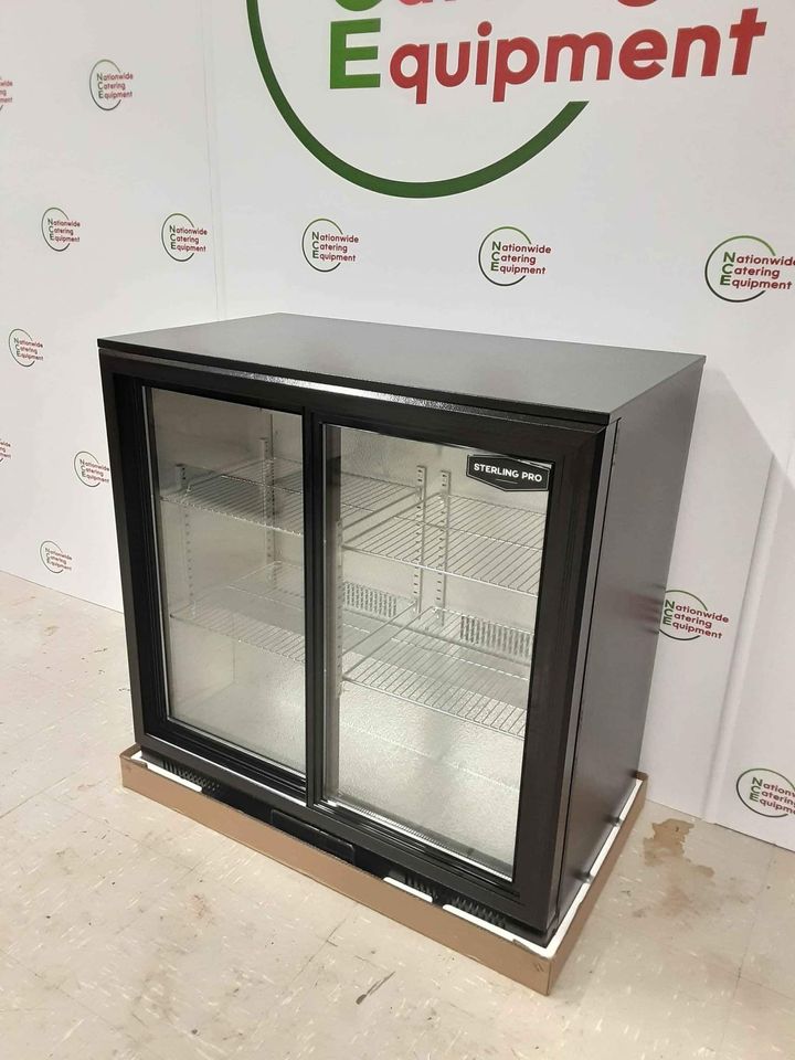 EX-DISPLAY CLEARANCE-Sterling Pro Two Sliding Door Bottle Cooler, Model-SP2HC-BS (NCE4620)