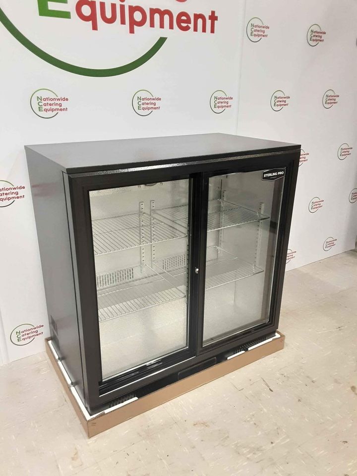 EX-DISPLAY CLEARANCE-Sterling Pro Two Sliding Door Bottle Cooler, Model-SP2HC-BS (NCE4620)