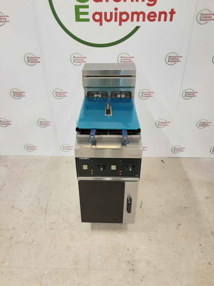 Hamoki Twin Tank Electric, Single Phase (2x32amp) Free-Standing Fryer, Model- DF-10L-2 (NCE4441)