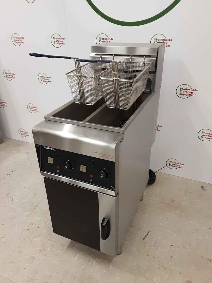 Hamoki Twin Tank Electric, Single Phase (2x32amp) Free-Standing Fryer, Model- DF-10L-2 (NCE4441)
