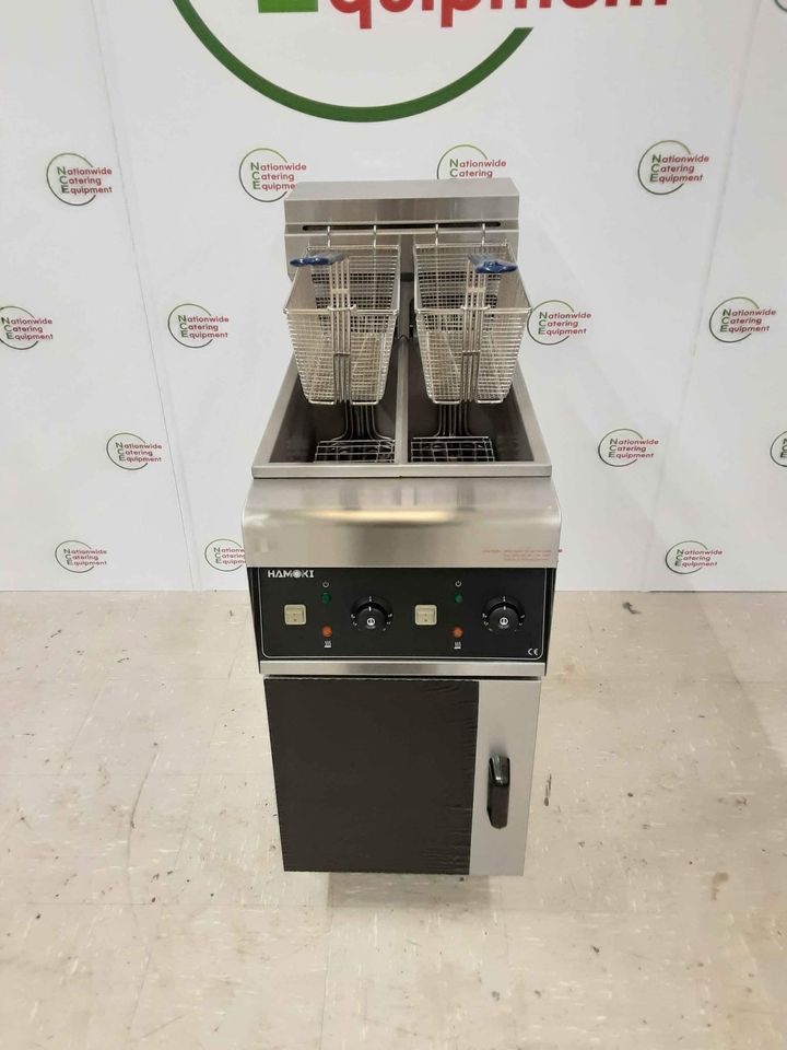 Hamoki Twin Tank Electric, Single Phase (2x32amp) Free-Standing Fryer, Model- DF-10L-2 (NCE4441)