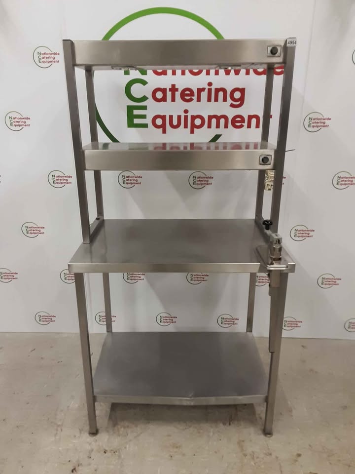 Stainless Steel Table With Two Tier Heated Gantry & Vogue Can Opener Attached (NCE4954)