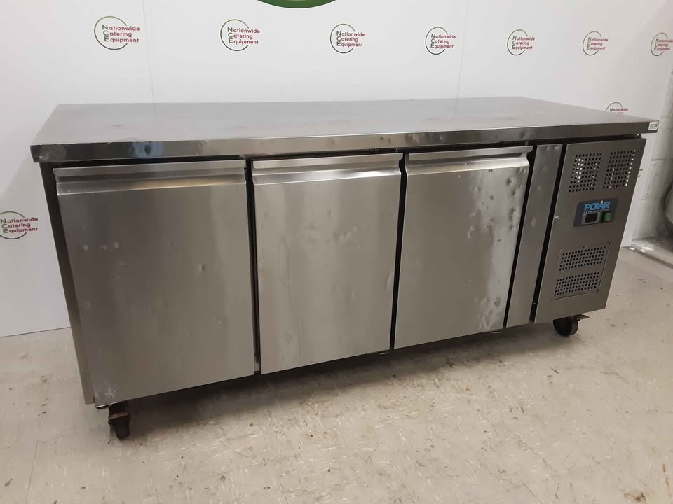 Polar Three Door Flat Counter Fridge, 180cm, Model-G597 (NCE5236)