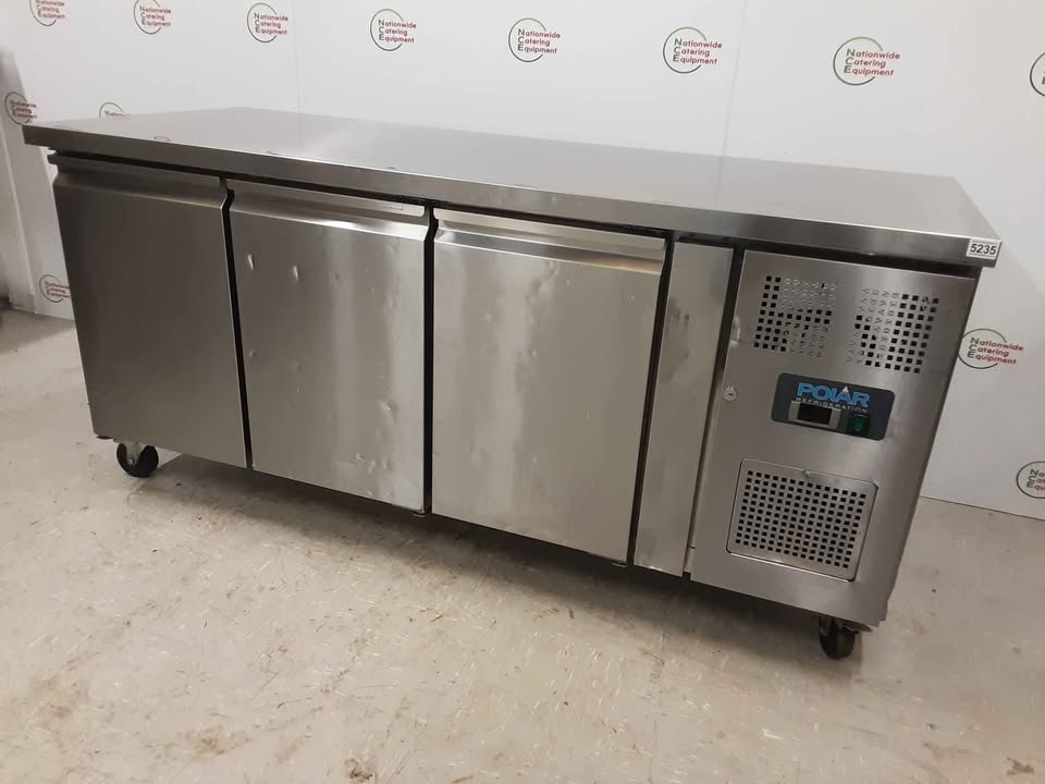 Polar Three Door Flat Counter Fridge, 180cm, Model-G597 (NCE5235)
