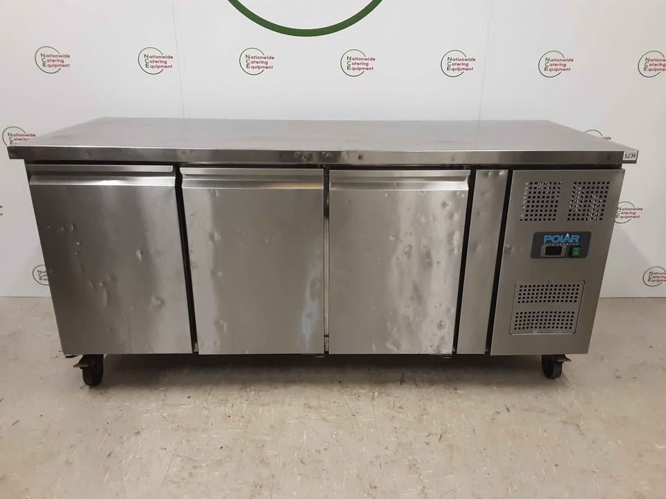 Polar Three Door Flat Counter Fridge, 180cm, Model-G597 (NCE5236)