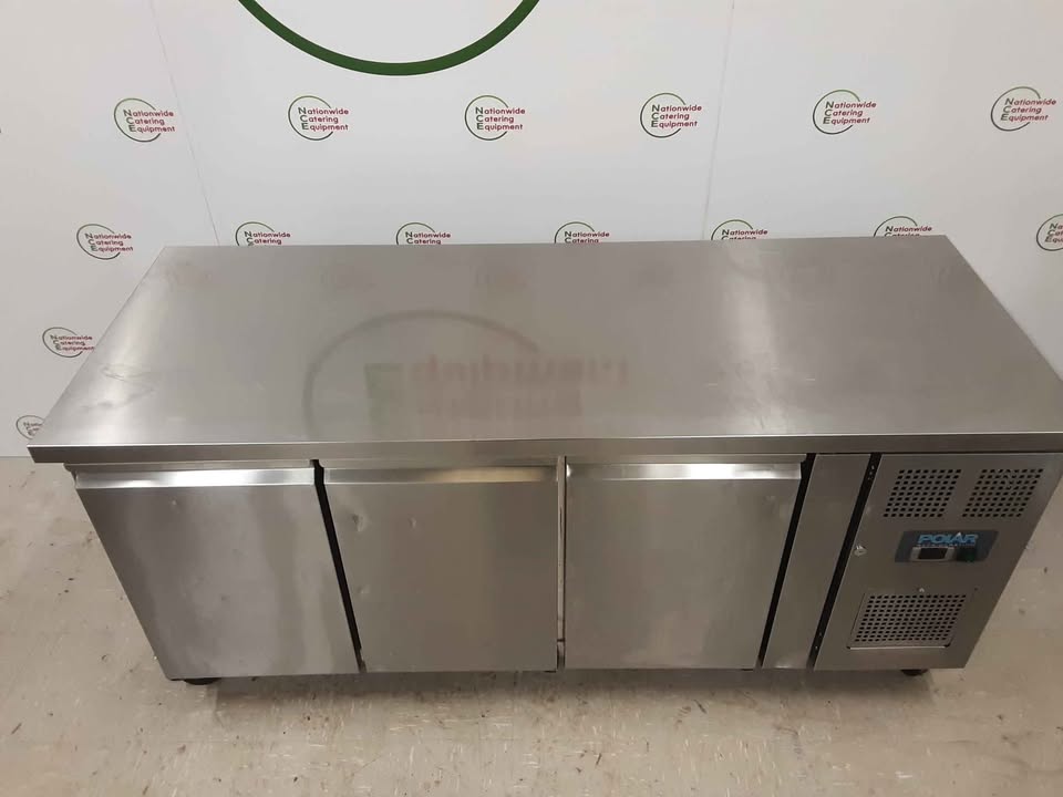 Polar Three Door Flat Counter Fridge, 180cm, Model-G597 (NCE5235)