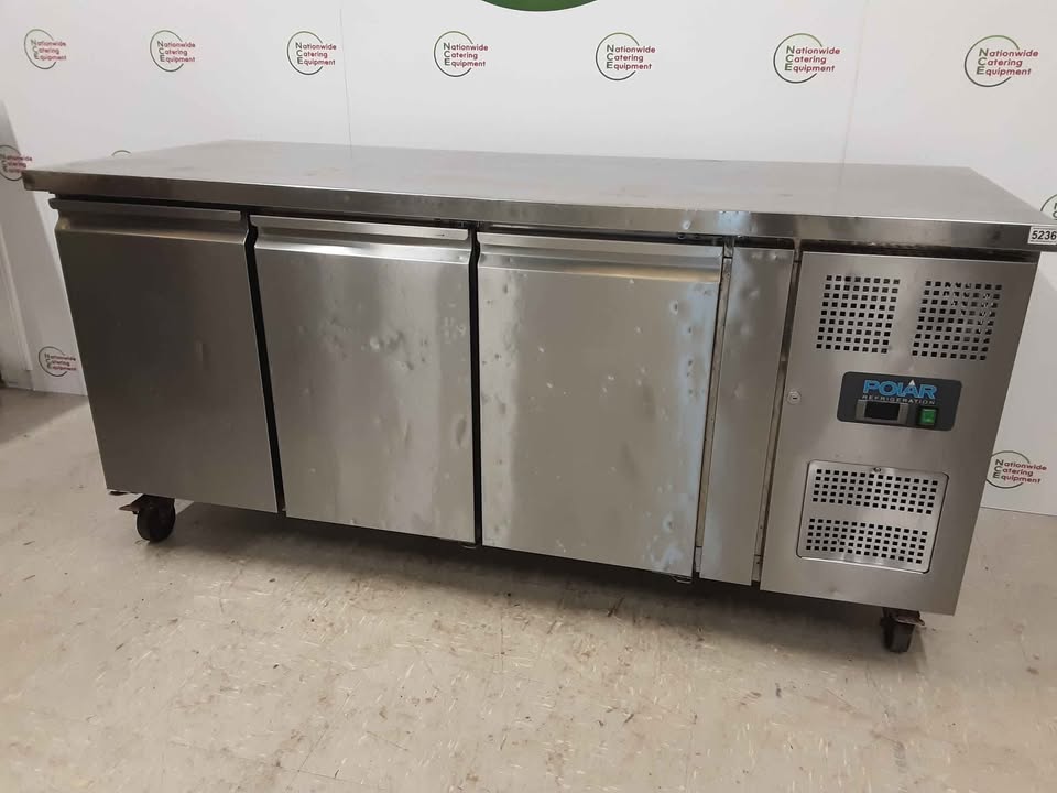 Polar Three Door Flat Counter Fridge, 180cm, Model-G597 (NCE5236)